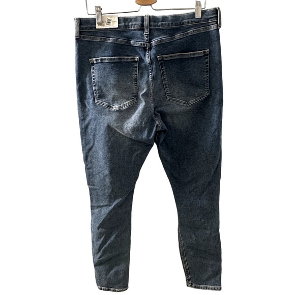 TOPSHOP High Waist Ankle Grazer Ripped Knee Skinny Moto Jamie Jeans Size 14 NWT - Picture 3 of 8